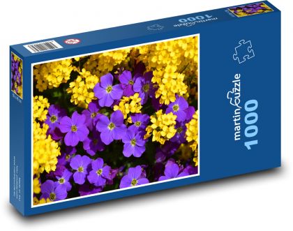 Blumen - lila und gelbe Blumen - Puzzle - 1000 Teile
