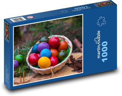 Pisanki - Wielkanoc, jajka - Puzzle 1000 elementów, rozmiar 60x46 cm