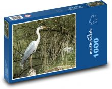 Volavka popelavá - vodní pták, zvíře Puzzle 1000 dílků - 60 x 46 cm
