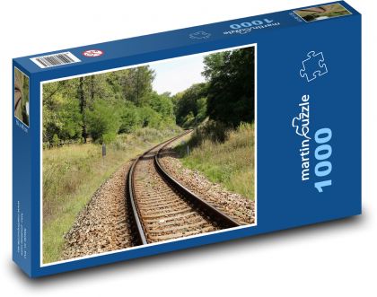 Koľaje - železnice, trať - Puzzle 1000 dielikov, rozmer 60x46 cm