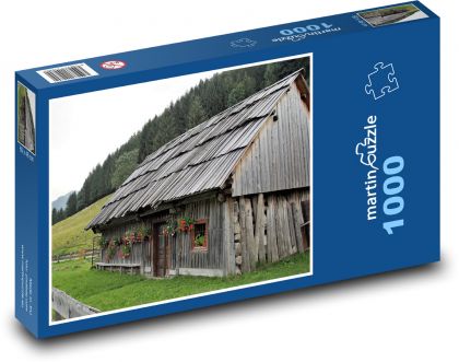 Dům - Slovinsko, Alpy - Puzzle 1000 dílků, rozměr 60x46 cm