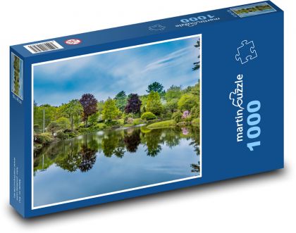 Pond - landscape garden - Puzzle 1000 pieces, size 60x46 cm 