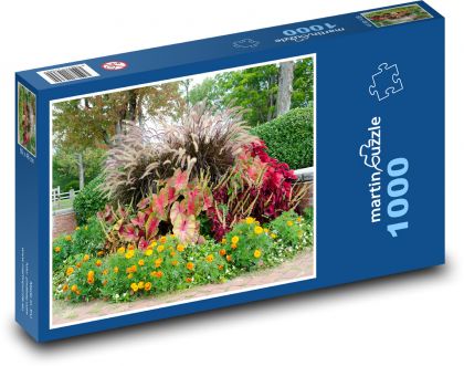 Záhrada - kvety, flóra - Puzzle 1000 dielikov, rozmer 60x46 cm