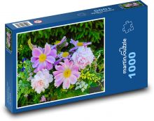 Pivonky - jar, rastliny Puzzle 1000 dielikov - 60 x 46 cm 