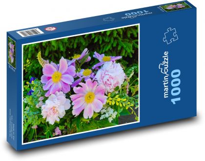 Pivonky - jar, rastliny - Puzzle 1000 dielikov, rozmer 60x46 cm