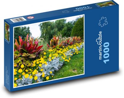 Kvitnúce záhrada - kvety, jar - Puzzle 1000 dielikov, rozmer 60x46 cm
