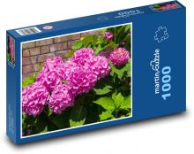 Pink hydrangeas - flower, garden Puzzle 1000 pieces - 60 x 46 cm 