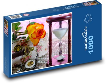 Hourglass - time, rose - Puzzle 1000 pieces, size 60x46 cm 