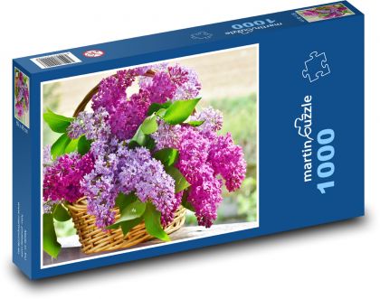 Lilac - flower basket, spring - Puzzle 1000 pieces, size 60x46 cm 