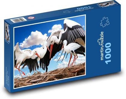 Störche - Nest, Vogel - Puzzle - 1000 Teile