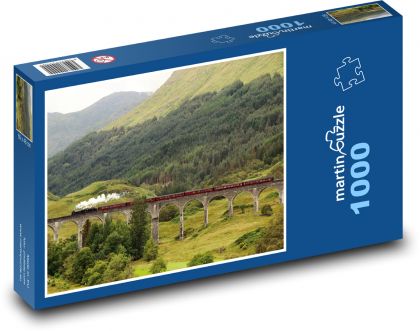Scotland - steam train, landscape - Puzzle 1000 pieces, size 60x46 cm 