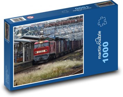 Vlaková stanica - nákladný vlak - Puzzle 1000 dielikov, rozmer 60x46 cm