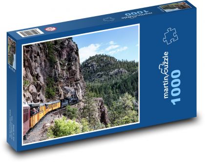 Vlak - kolejnice, železnice - Puzzle 1000 dílků, rozměr 60x46 cm