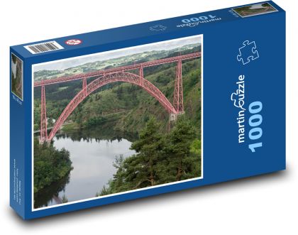 Francúzsko - rieka, viadukt - Puzzle 1000 dielikov, rozmer 60x46 cm