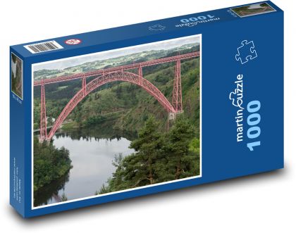 Francie - řeka, viadukt - puzzle 1000 dílků