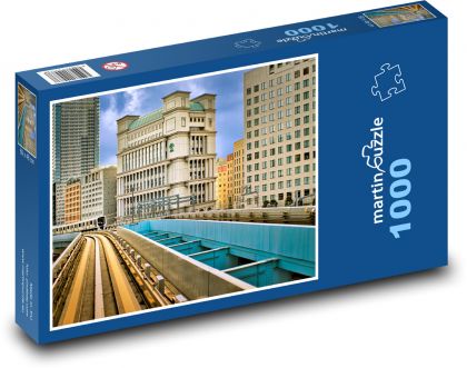 U-Bahn - Zug, Gebäude - Puzzle - 1000 Teile