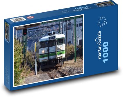 Vlakové nádraží - vlak, koleje - Puzzle 1000 dílků, rozměr 60x46 cm