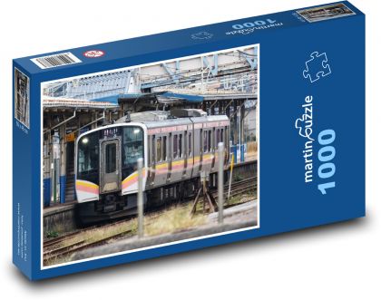 Vlak - nádraží, koleje - Puzzle 1000 dílků, rozměr 60x46 cm