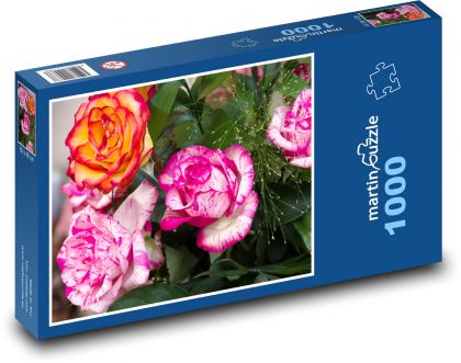 Kytice růží - květiny, narozeniny - puzzle 1000 dílků