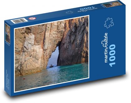 Korsika - útes, zátoka - Puzzle 1000 dílků, rozměr 60x46 cm