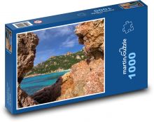 Korsyka - morze, plaża Puzzle 1000 elementów - 60x46 cm