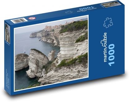 Korsika - útesy, moře - Puzzle 1000 dílků, rozměr 60x46 cm