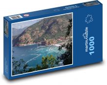 Korzika - pláž, prístav Puzzle 1000 dielikov - 60 x 46 cm 