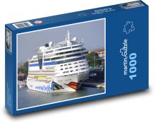 Výletní loď - přístav, kotviště Puzzle 1000 dílků - 60 x 46 cm