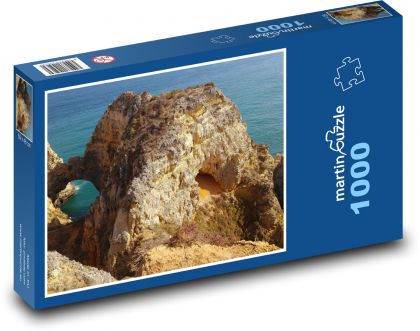 Portugalsko - Lagos, útesy - Puzzle 1000 dielikov, rozmer 60x46 cm