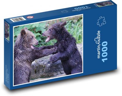 Medvěd hnědý - mláďata, hra - Puzzle 1000 dílků, rozměr 60x46 cm