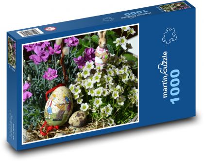 Veľká noc - vajcia, dekorácie - Puzzle 1000 dielikov, rozmer 60x46 cm