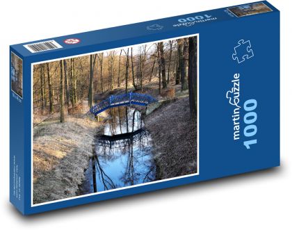 River - bridge, forest - Puzzle 1000 pieces, size 60x46 cm 
