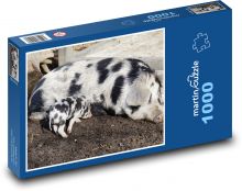 Prasa - prasiatko, domáce zviera Puzzle 1000 dielikov - 60 x 46 cm