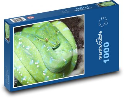 Krajta zelená - had, zvíře - Puzzle 1000 dílků, rozměr 60x46 cm