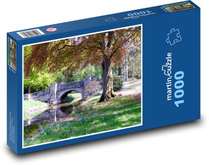 Park - most, przyroda - Puzzle 1000 elementów, rozmiar 60x46 cm