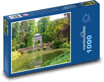 Zámocký park - most, rieka - Puzzle 1000 dielikov, rozmer 60x46 cm