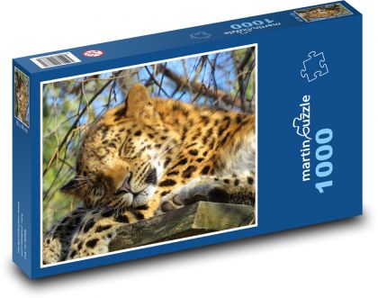 Lampart - kot, drapieżnik - Puzzle 1000 elementów, rozmiar 60x46 cm