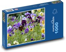 Stiefmütterchen - Frühlingsblumen, Garten Puzzle 1000 Teile - 60 x 46 cm