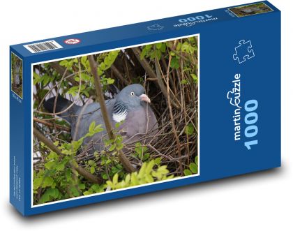 Holubica - vták, perie - Puzzle 1000 dielikov, rozmer 60x46 cm