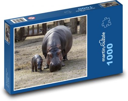 Hipopotam - Kopenhaskie zoo, zwierzę - Puzzle 1000 elementów, rozmiar 60x46 cm
