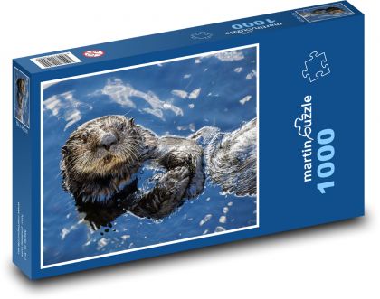 Wydra morska - zwierzę wodne, woda - Puzzle 1000 elementów, rozmiar 60x46 cm