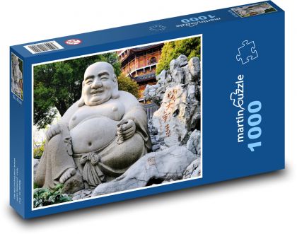 Laughing Buddha - statue, China - Puzzle 1000 pieces, size 60x46 cm 