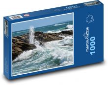 Moře - vlny, skály Puzzle 1000 dílků - 60 x 46 cm