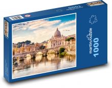 Vatikán - Katedrála, řeka Puzzle 1000 dílků - 60 x 46 cm