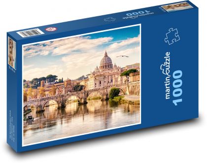 Vatikán - Katedrála, řeka - Puzzle 1000 dílků, rozměr 60x46 cm
