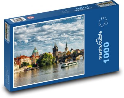 Praha - most, řeka - Puzzle 1000 dílků, rozměr 60x46 cm