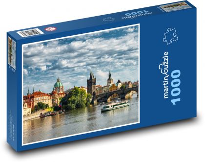 Prague - bridge, river - Puzzle 1000 pieces, size 60x46 cm 