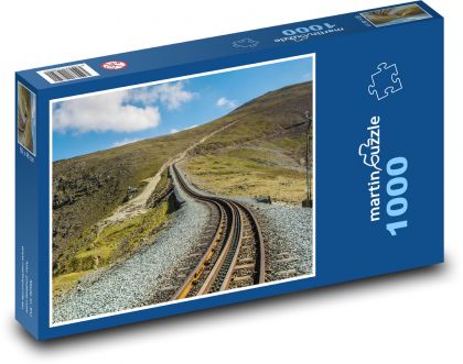 Hora Snowdon - koleje, Anglie - Puzzle 1000 dílků, rozměr 60x46 cm