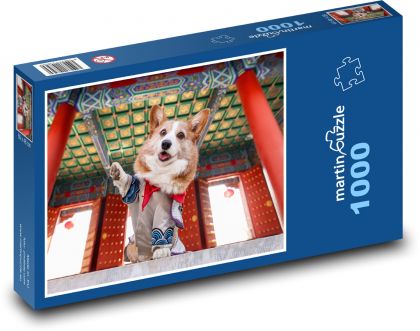 Pes - pes v chrámu - Puzzle 1000 dílků, rozměr 60x46 cm