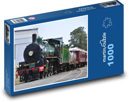 Parní vlak, železnice - Puzzle 1000 dílků, rozměr 60x46 cm